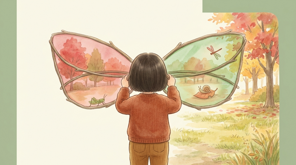 眼鏡越しに覗いた景色は、いつもの公園と少し違って見えました